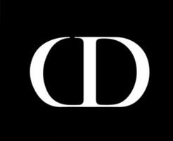 dior merk luxe kleren logo symbool wit ontwerp mode vector illustratie met zwart achtergrond