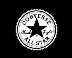 converseren allemaal ster logo merk schoenen wit symbool ontwerp vector illustratie met zwart achtergrond