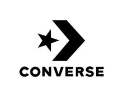 converseren merk symbool schoenen logo met naam zwart ontwerp vector illustratie