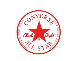 converseren allemaal ster logo merk rood schoenen symbool ontwerp vector illustratie