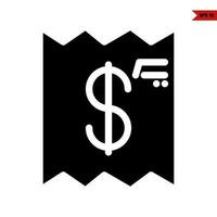 geld in papier geslagen glyph icoon vector
