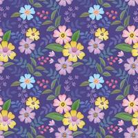 bloeiend bloemen en blad Aan Purper kleur achtergrond vector