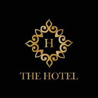 de hotel logo ontwerp door h. de hotel vector