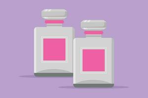 tekenfilm vlak stijl tekening gestileerde parfum icoon geur. luxe parfum fles logotype label, folder, sticker, symbool. vrouw mode parfum in mooi fles. grafisch ontwerp vector illustratie