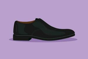 grafisch vlak ontwerp tekening schoenen realistisch met elegant zwart mannen Oxford laarzen voor schoenmaker schoen winkel voor advertenties, promo, banier van accessoires uitrusting voor schoensmeer onderhoud. tekenfilm stijl vector illustratie