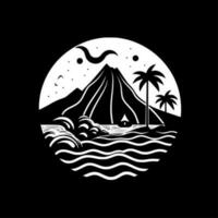 Hawaii - zwart en wit geïsoleerd icoon - vector illustratie