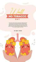 schattig vector wereld Nee tabak dag, hou op roken, Nee roken, Gevaar van roken