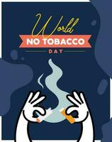schattig vector wereld Nee tabak dag, hou op roken, Nee roken, Gevaar van roken