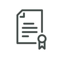 document en papierwerk icoon schets en lineair vector. vector