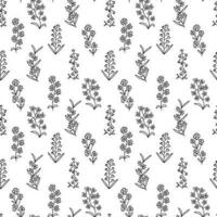 tekening zomer bloemen naadloos patroon. vector mille fleur patroon Aan wit achtergrond.