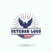 veteraan Amerikaans adelaar logo ontwerp vector