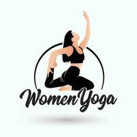 Dames yoga logo ontwerp vector