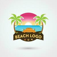 strand logo ontwerp vector