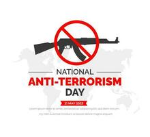 nationaal anti terrorisme dag achtergrond of banier ontwerp sjabloon. vector