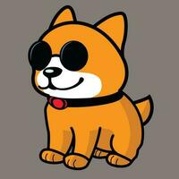 schattig hond tekenfilm vector icoon illustratie. dier natuur icoon vector. vlak tekenfilm stijl