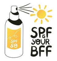 spf is uw bff poster vector illustratie