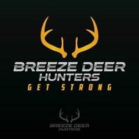 bries hert jagers logo met zwart achtergrond vector