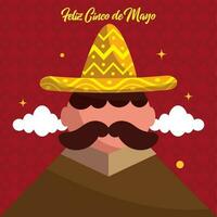 cinco de mayo kaart Mexicaans Mens vector illustratie