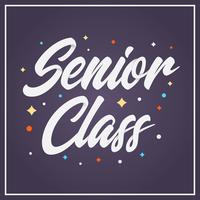 Platte Senior Class belettering typografie vectorillustratie vector