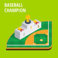 honkbal kampioen podium isometrisch vector