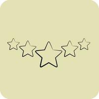 icoon vijf sterren beoordeling. verwant naar sterren symbool. hand- getrokken stijl. gemakkelijk ontwerp bewerkbaar. gemakkelijk vector pictogrammen