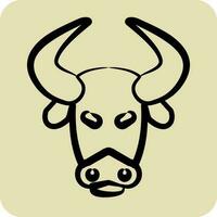 icoon bizon. verwant naar dier hoofd symbool. hand- getrokken stijl. gemakkelijk ontwerp bewerkbare vector