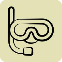 icoon masker en snorkel. verwant naar Thailand symbool. hand- getrokken stijl. gemakkelijk ontwerp bewerkbaar. wereld reizen vector