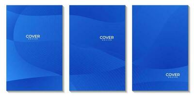 reeks van covers abstract blauw Golf kleurrijk helling achtergrond vector