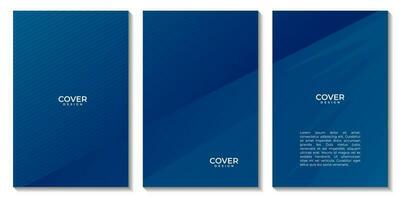 covers reeks abstract donker blauw meetkundig achtergrond met lijnen vector