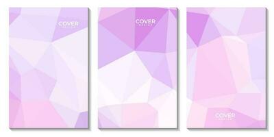 reeks van covers abstract roze Purper meetkundig driehoeken achtergrond voor bedrijf vector