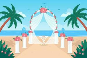 strand bruiloft tafereel achtergrond vector