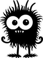 monster, zwart en wit vector illustratie