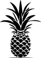 ananas - zwart en wit geïsoleerd icoon - vector illustratie