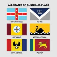 Australië staten vlaggen verzameling ontwerp sjabloon vector