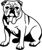 hond bulldog dier in zwart en wit vector