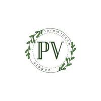 pv eerste schoonheid bloemen logo sjabloon vector