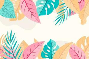 zomer achtergrond vector ontwerp met tropisch bladeren