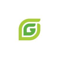 brief g meetkundig lijn blad kleurrijk logo vector