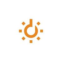 brief d dots zon symbool logo vector