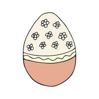 hand- getrokken Pasen eieren met decoratie. tekening vector