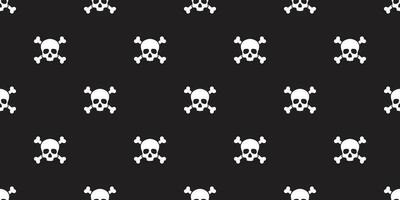 piraat schedel naadloos patroon vector halloween crossbone behang geïsoleerd herhaling tegel achtergrond
