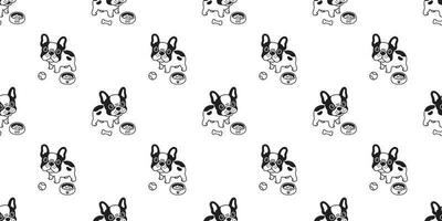 hond naadloos patroon Frans bulldog vector bot kom tegel achtergrond herhaling behang tegel sjaal geïsoleerd illustratie