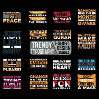 modieus typografie t-shirt ontwerp bundel vector