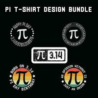 pi dag t-shirt ontwerp bundel vector