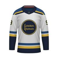 realistisch ijs hockey weg Jersey st. louis, overhemd sjabloon vector