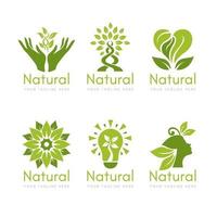 natuurlijke logo-collectie in plat ontwerp vector