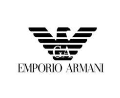 emporio armani merk logo symbool zwart ontwerp kleren mode vector illustratie