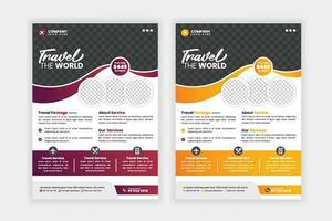 reizen folder of poster brochure ontwerp lay-out, reizen folder sjabloon voor reizen agentschap vector