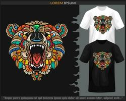 grizzly beer hoofd mandala kunsten vector