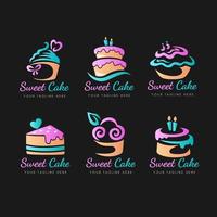cake logo collectie in verloop vector